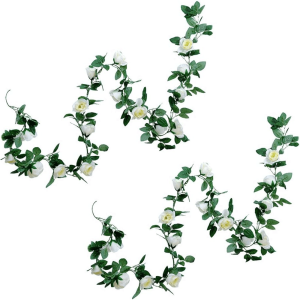 Enredadera Artificial Rosas Blancas Paq x 2 DI-1000