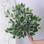 Hojas Artificiales De Ficus Variegado