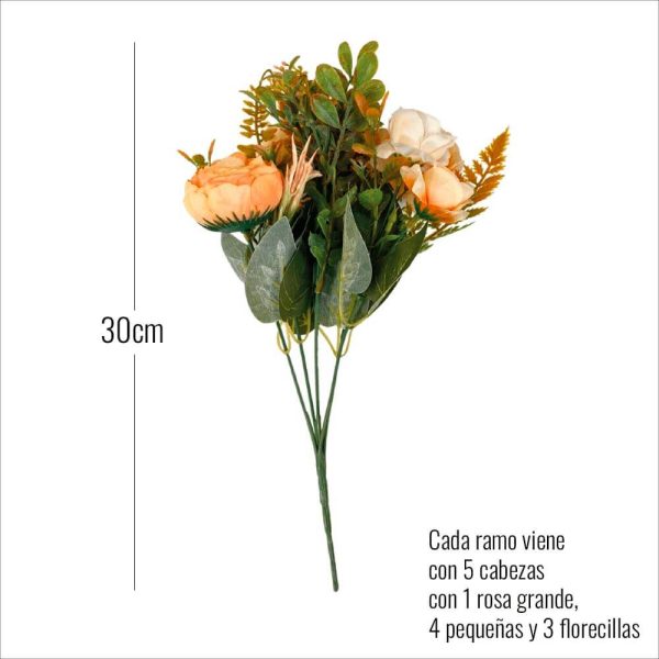 Ramo De Rosas Artificiales De Seda