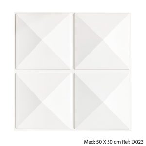 Panel 3D Diseño de Diamante Recto Blanco D023