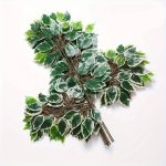 Hojas Artificiales De Ficus Variegado