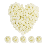 corazon de flor de foami blanco