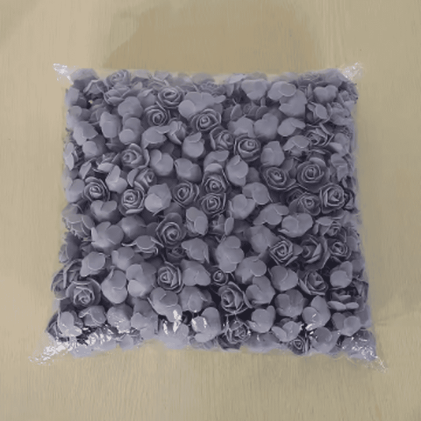 Paquete de flor de foami gris