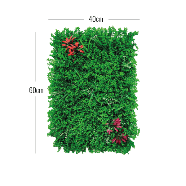 Follaje Artificial Verde con Flores Medianas