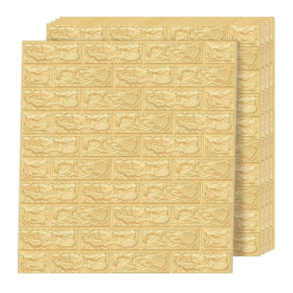 Adhesivo Para Pared 3D Ladrillo Amarillo Oro