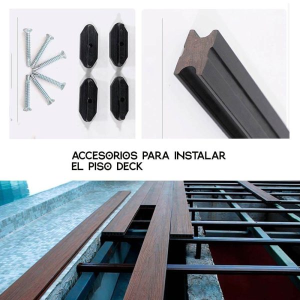 Piso Deck Madera Doble Cara Azulada