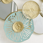 Cuadro Decorativo Floral Metálico con Espejosmmm