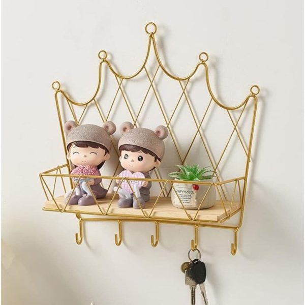 Repisa Decorativa Corona Dorada