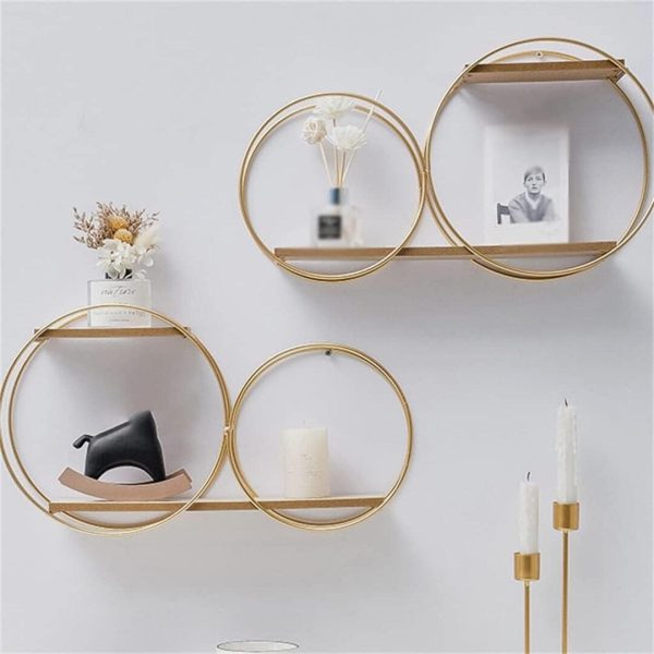 Repisa Decorativa Circular Dorada