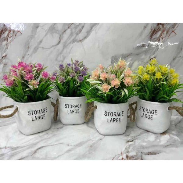 Maceta Decorativa con Flores Artificiales de Colores